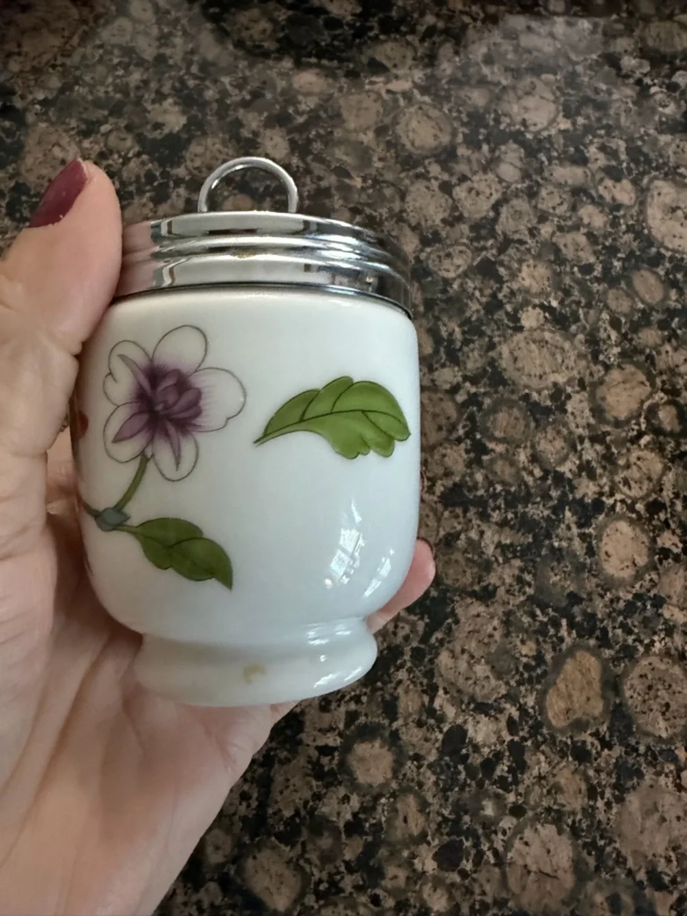 Royal Worcester egg coddler in “Astley” pattern